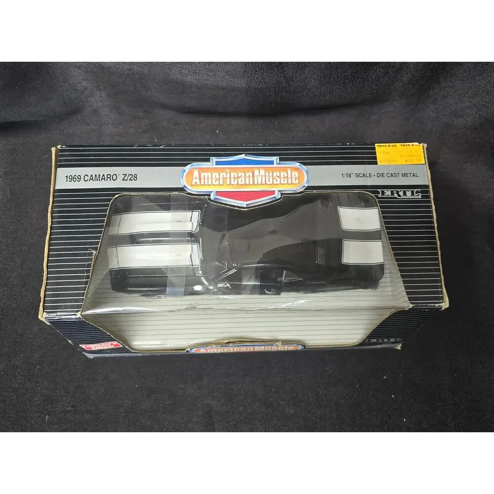 ERTL American Muscle '69 Black Chevy Camaro Z/28 1/18 Scale Die Cast Metal Car
